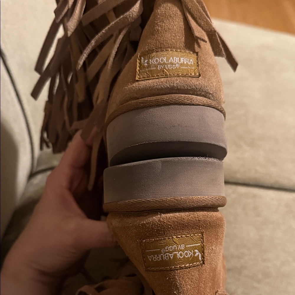 Kookaburra Fringed Tan Women's Boots - Picture 5 of 6